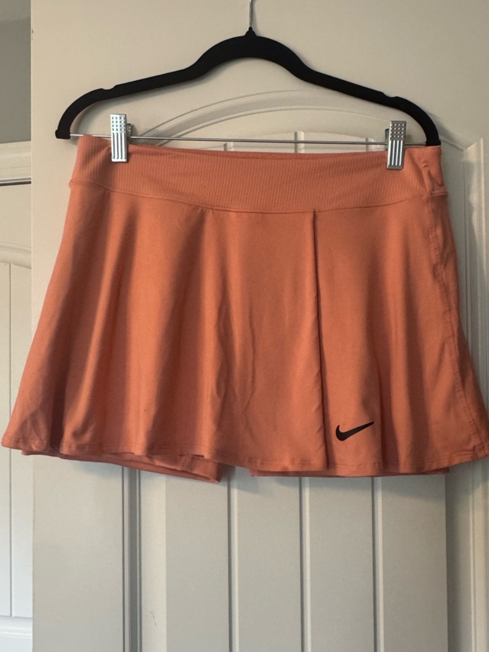 Nike Women’s Peach-Orange Athletic Skirt with Black Swoosh